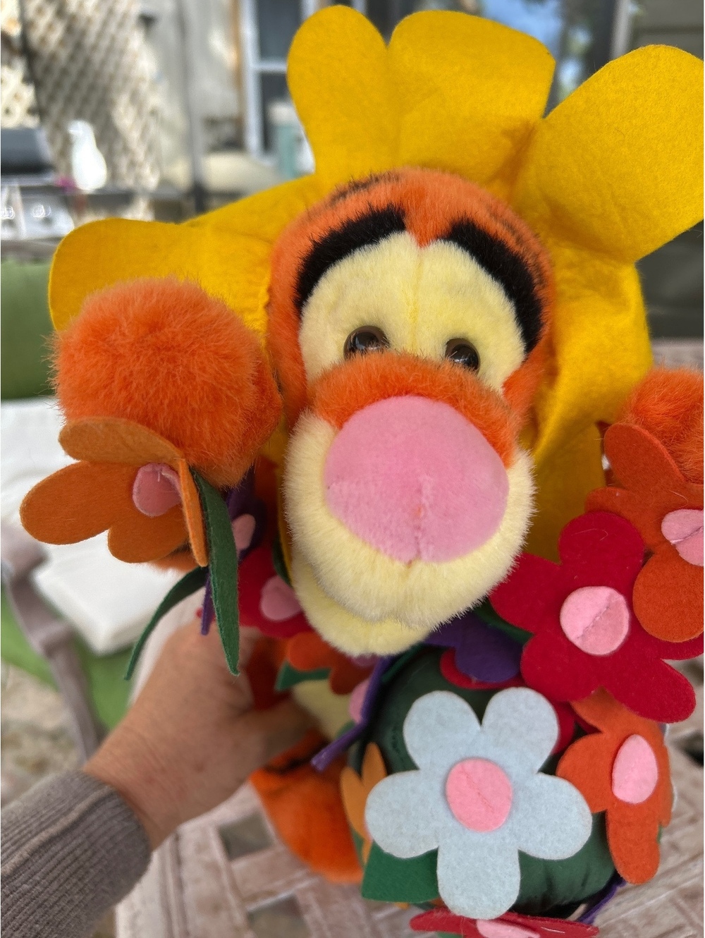 Disney Tigger Plush with Flower Costume "Have a Tiggerific Day"